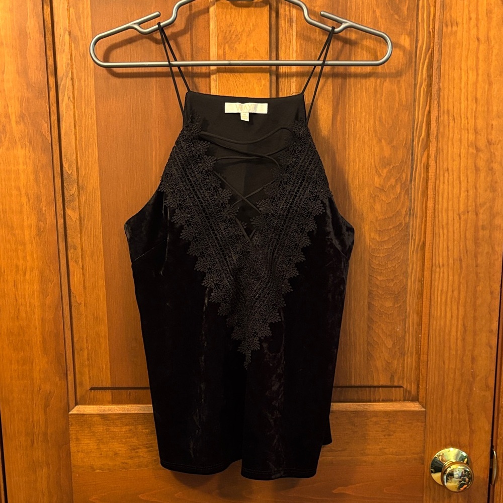Wayf Velvet Lace-Up Camisole